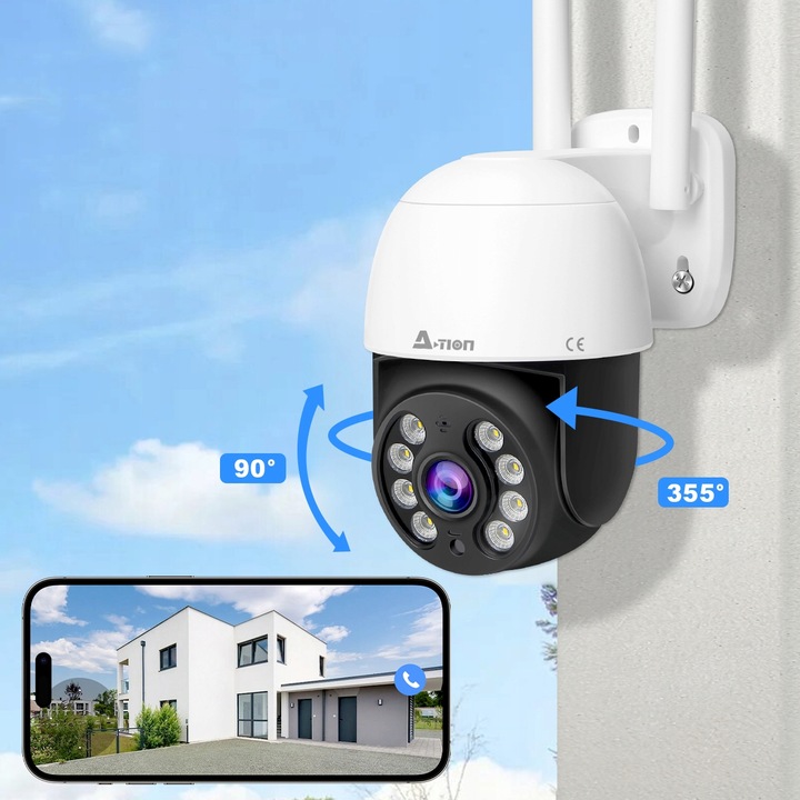 KAMERA WIFI IP SMART ZEWNĘTRZNA OBROTOWA FULL HD 4MP 2K ZOOM 4x DETEKCJA