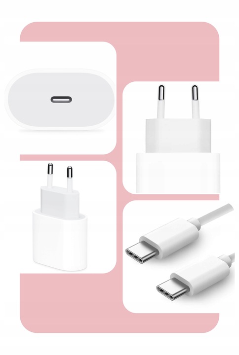 SZYBKA ŁADOWARKA USB-C 25W +KABEL 1,5M do IPHONE 15 16 16Pro Plus Pro Max