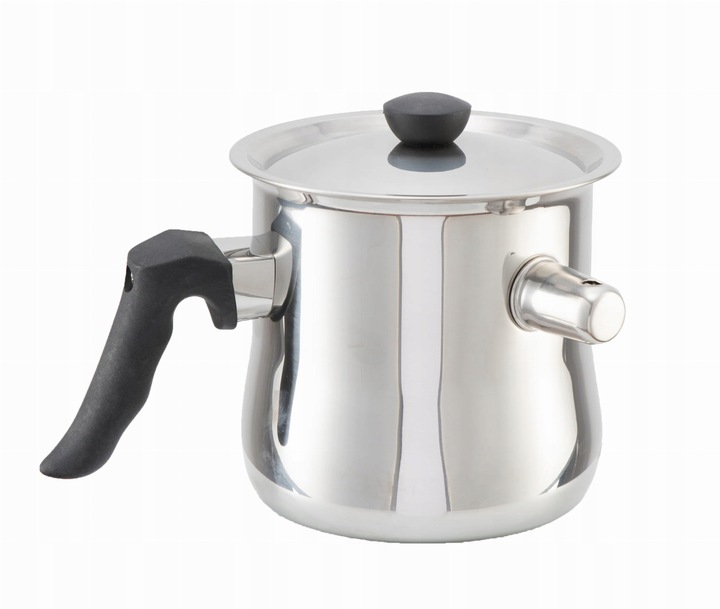 GARNEK DO MLEKA 2L Z GWIZDKIEM GAZ INDUKCJA STALOWY DO GOTOWANIA MLEKA HIT