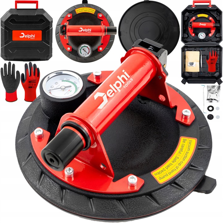 PRZYSSAWKA DO PŁYTEK PRÓŻNIOWA Z POMPKĄ MANOMETR UCHWYT do SZYB GLAZURY PRO