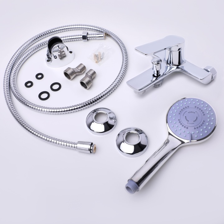 Bateria wannowa z prysznicem i wężem ścienna kran do wanny prysznic