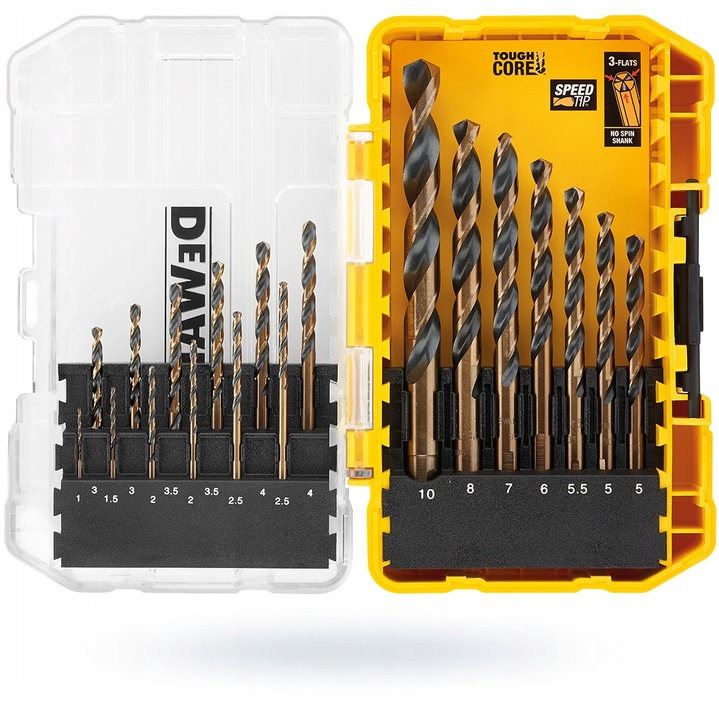 DEWALT ZESTAW WIERTEŁ WIERTŁA HSS-G DO METALU I DREWNA 19EL 1-10mm