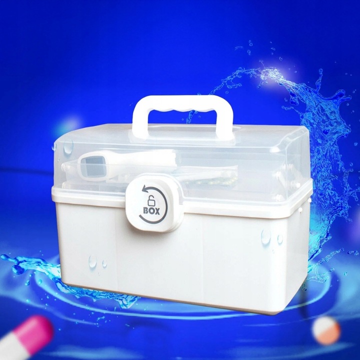 Organizer na leki skrzynka kuferek pojemnik tabletki zamykany