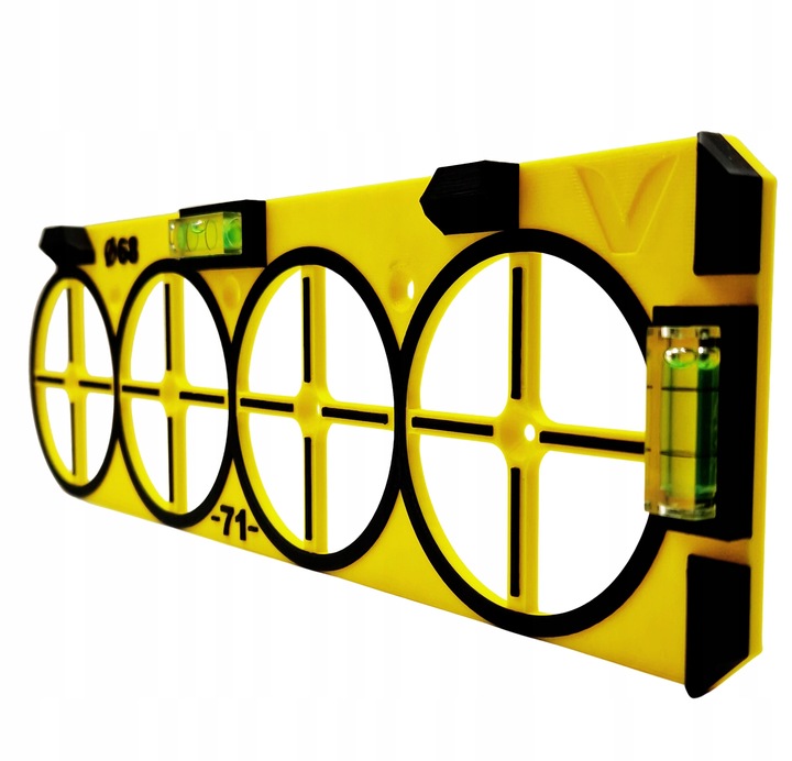 Szablon do wymiarowania otworów puszek elektrycznych gniazdek wzornik