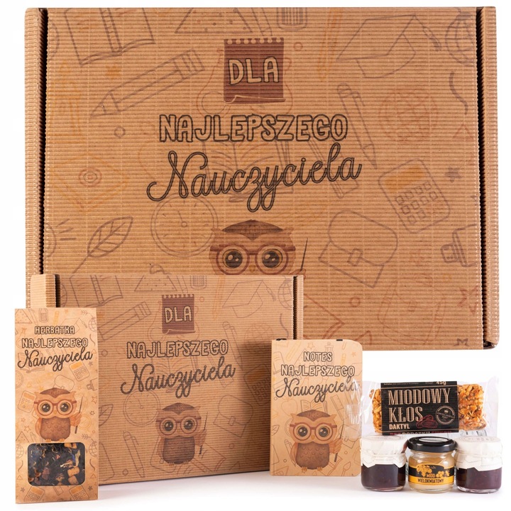 PREZENT NA DZIEŃ NAUCZYCIELA ZESTAW PREZENTOWY GOTOWY W PUDEŁKU Z NADRUKIEM