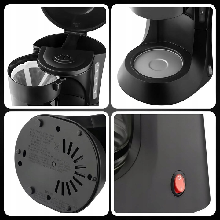 EKSPRES DO KAWY HERBATY KUCHENNY PRZELEWOWY 600ML BLOKADA KAPANIA 600W