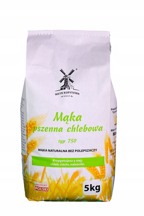 MĄKA PSZENNA CHLEBOWA TYP 750 Z NASZEGO MŁYNA Z POLSKIEGO ZBOŻA 5kg