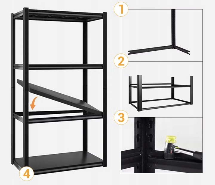 REGAŁ METALOWY MAGAZYNOWY 200x300x40 5 półek do garażu piwnicy biura