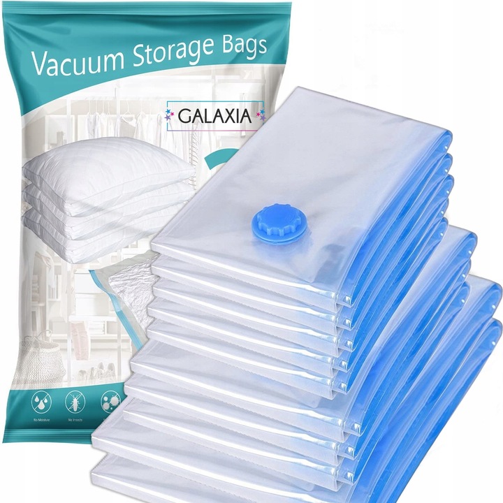 WORKI PRÓŻNIOWE Na Ubrania Pościel Torby, ZESTAW 12 SZTUK , 4 ROZMIARY