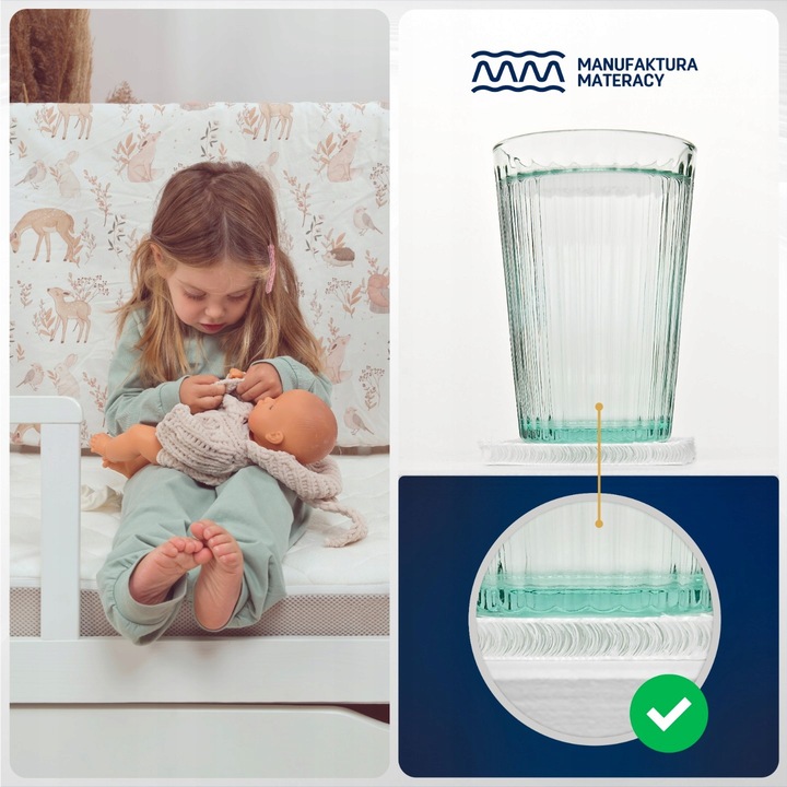 Materac 140x70 TWARDY ŚREDNIO PREMIUM PIANKOWY Materac do Łóżeczka 140x70