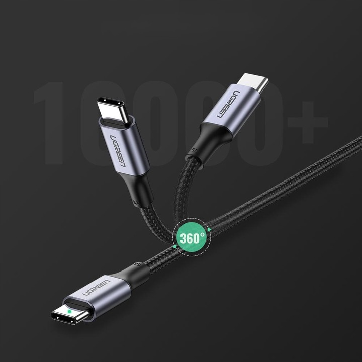 UGREEN MOCNY KABEL PRZEWÓD USB C DO USB-C QC 3.0 PD FCP 100W 5A 480MB/S 3M
