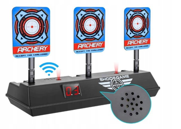 PISTOLET NERF ELITE COMMANDER ELEKTRONICZNA TARCZA dodatkowe strzałki