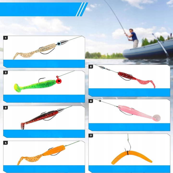 Skrzynka Wędkarska Zestaw Przynęt na Ryby Akcesoria Haczyk Spławik