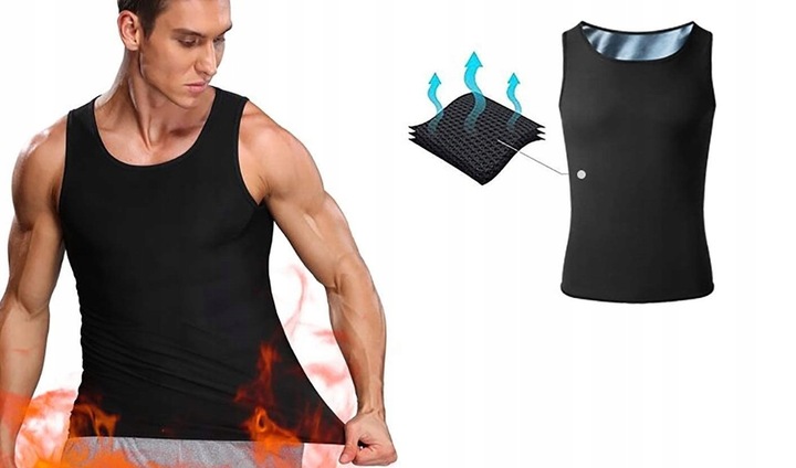 KOSZULKA MĘSKA TRENINGOWA SAUNA ODCHUDZAJĄCA L/XL