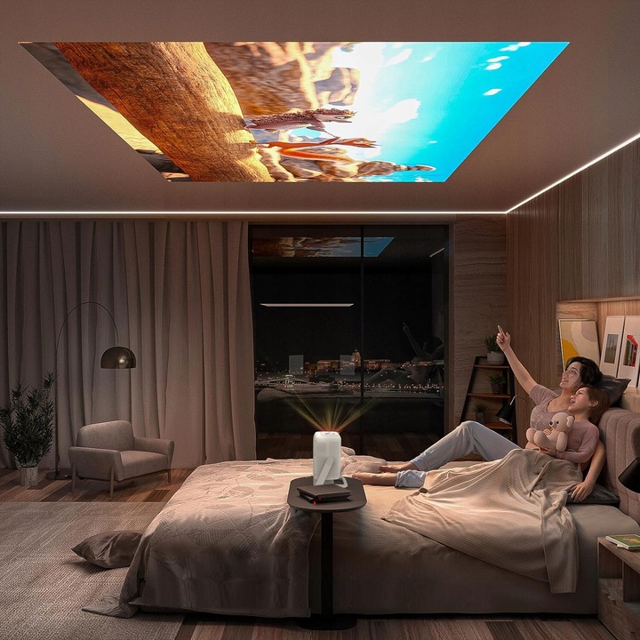 Mini Projektor Przenośny Android WiFi Rzutnik FULL HD 4K Telefon Bluetooth