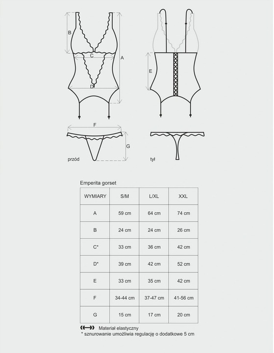 OBSESSIVE SEKSOWNY GORSET I STRINGI EMPERITA S/M