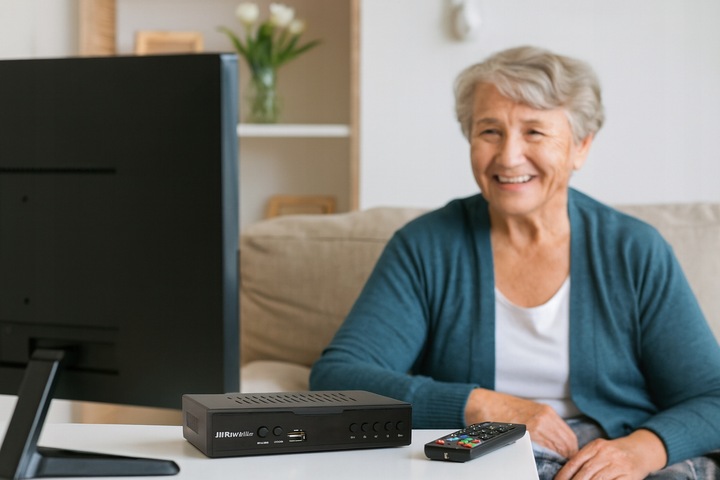 TUNER DEKODER DVB-T2 HEVC TV NAZIEMNEJ H.265 USB HDMI PILOT RIWALL