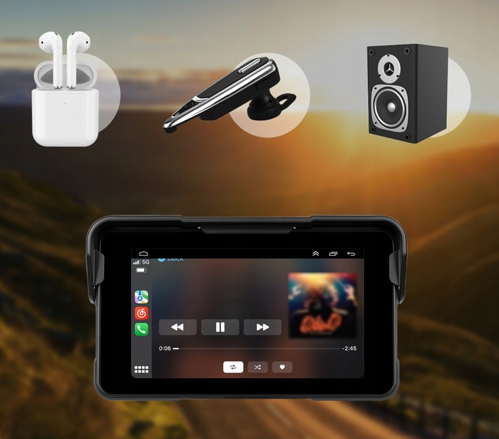 TABLET STACJA MOTOCYKLOWA MULTIMEDIALNA NAWIGACJA CARPLAY ANDROID AUTO