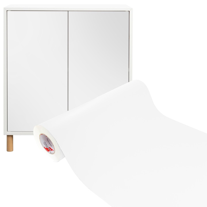 Okleina Folia Samoprzylepna Na Meble Drzwi Kolor Biały Mat Rolka