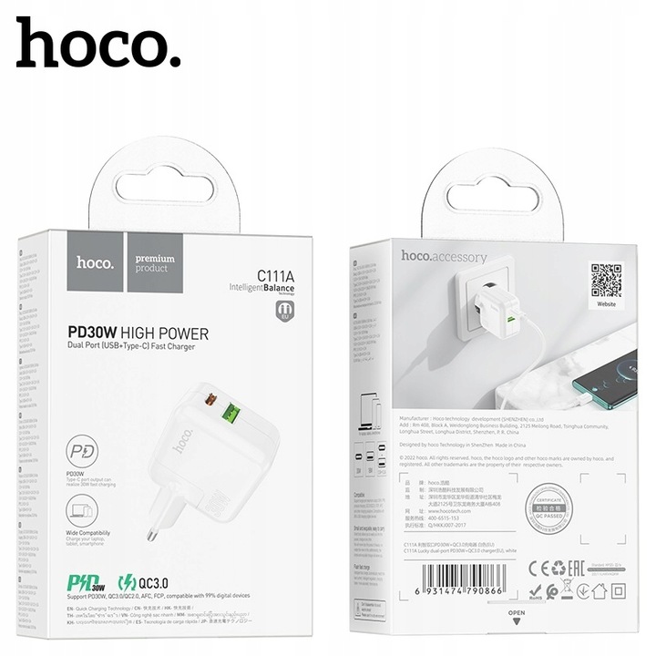 MOCNA SZYBKA ŁADOWARKA Typ Typu C USB-C 30W do iPhone 15 16 e Plus Pro Max