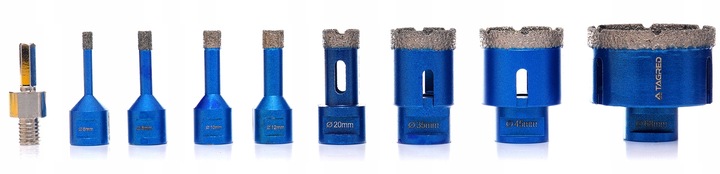 OTWORNICE KORONKI DIAMENTOWE 6-68 mm DO KAMIENIA GRESU 9EL