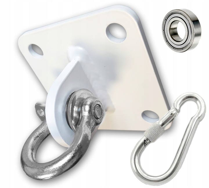 Uchwyt montażowy sufitowy z ŁOŻYSKIEM i szeklą sufitowe hak 180 Biały