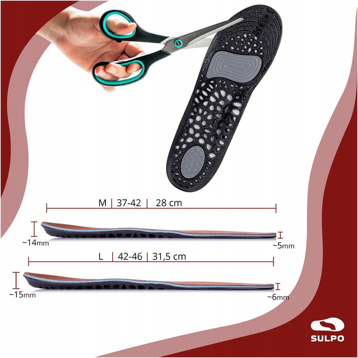 Żelowe wkładki amortyzujące przeciwpotne miękkie