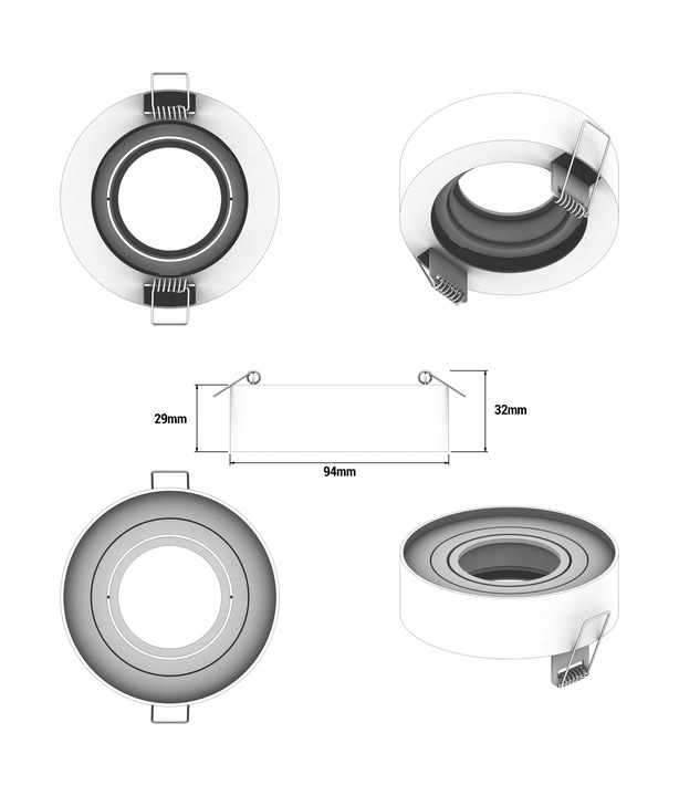 OPRAWA PODTYNKOWA HALOGENOWA TUBA LED GU10 BIAŁA