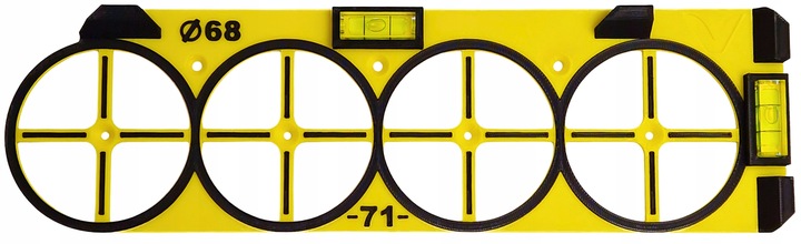 Szablon do wymiarowania otworów puszek elektrycznych gniazdek wzornik