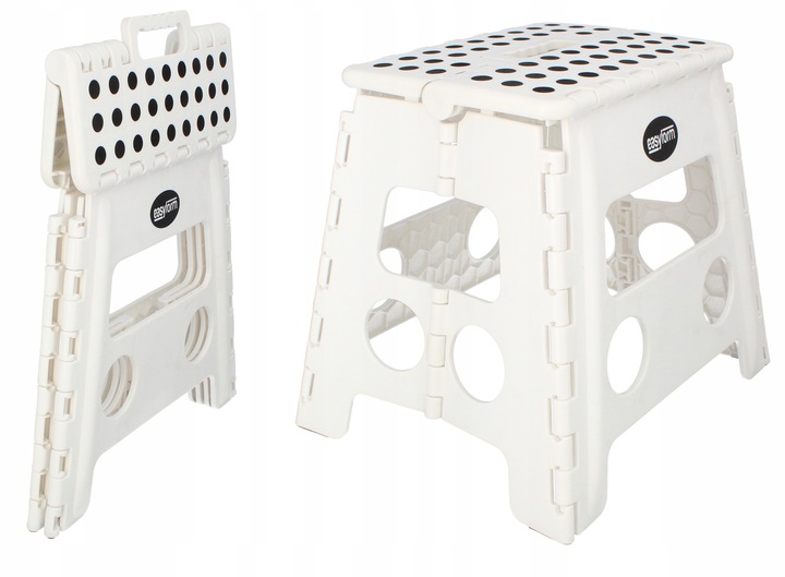 Taboret składany stołek podnóżek antypoślizgowy biały Easyform 32cm