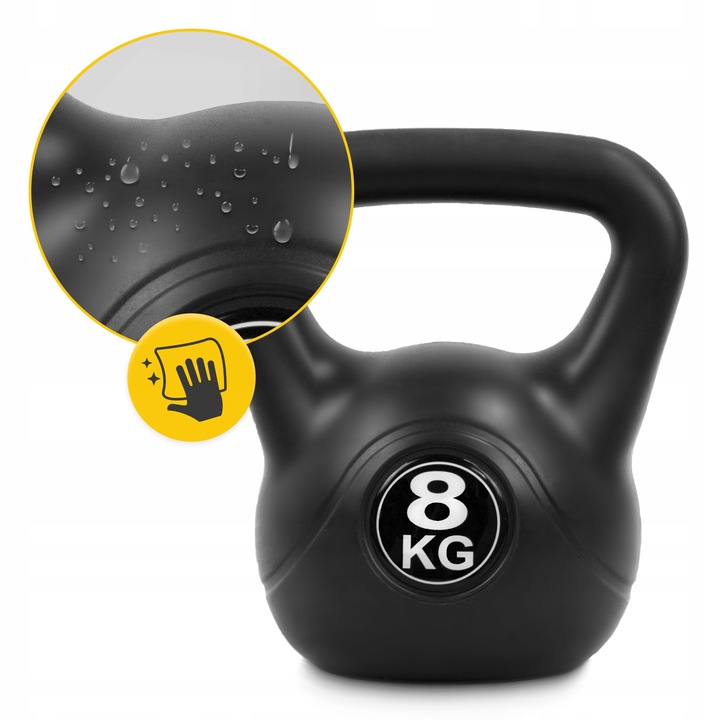 KETTLEBELL KETTLE 8 KG KULA ODWAŻNIK HANTLA CIĘŻAR DO ĆWICZEŃ FITNESS BELL