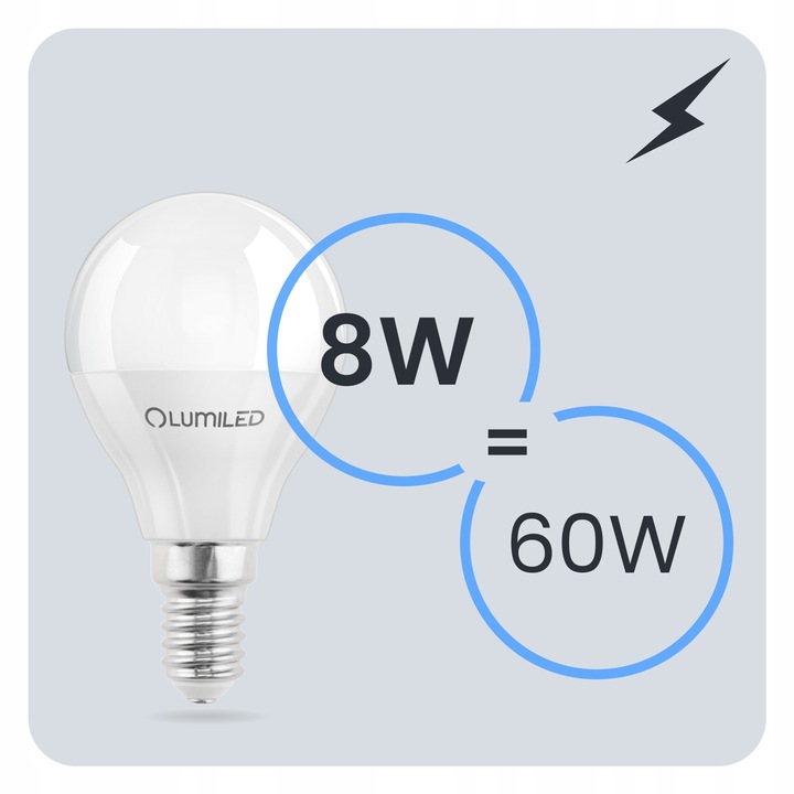 6x Żarówka LED E14 Mała Kulka 8W =80W 880lm 4000K PREMIUM LUMILED NIE