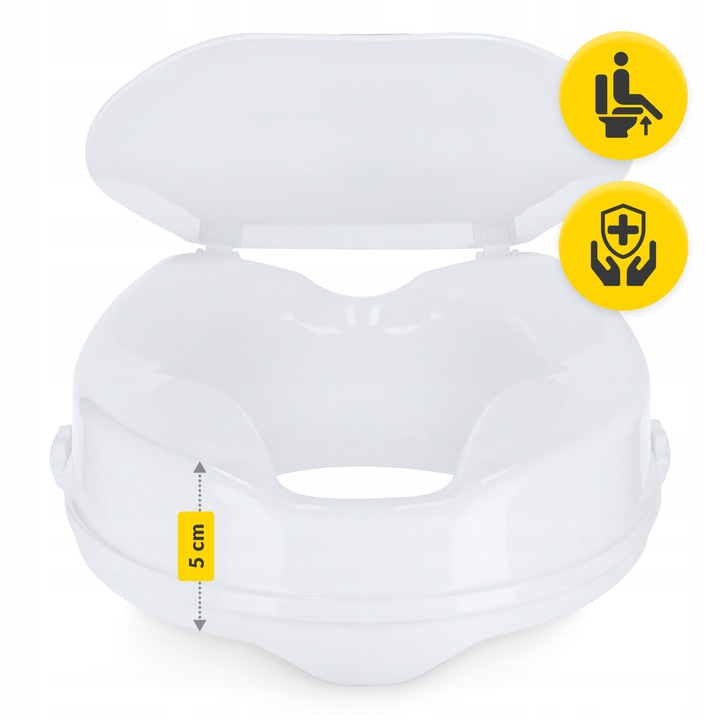 NASADKA NAKŁADKA TOALETOWA PODWYŻSZAJĄCA NA SEDES Z KLAPĄ DESKA WC 5 CM