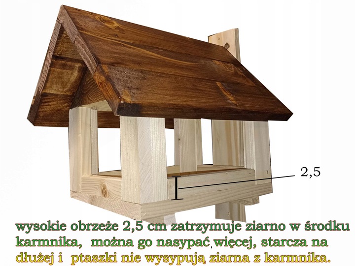 Karmnik Dla Ptaków Mocny STOJĄCY DREWNIANY WISZĄCY wystarczająco duży.