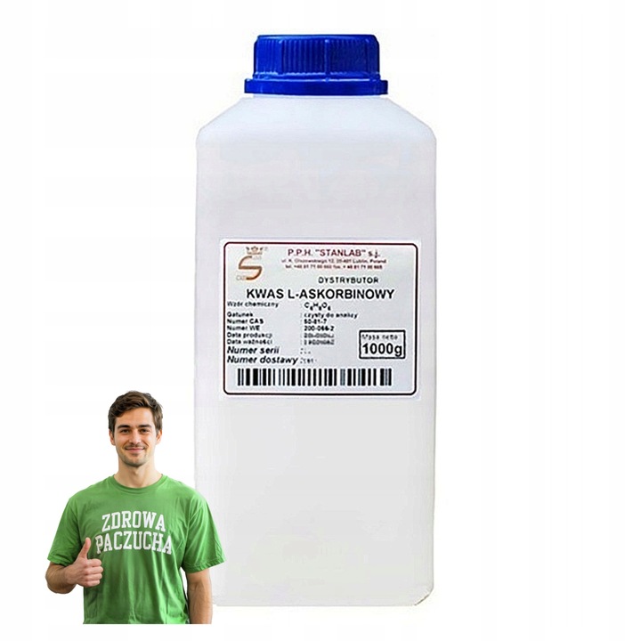 Kwas L-askorbinowy CZDA Witamina C czysta Stanlab suplement jakość 1
