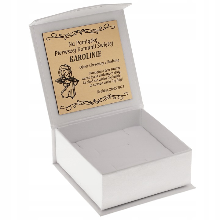 SREBRNY NASZYJNIK NA KOMUNIĘ DLA CHŁOPCA BISMARK PR. 925 + GRAWER GRATIS