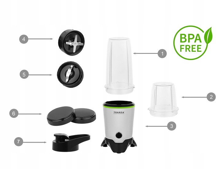 BLENDER KIELICHOWY NUTRI KOKTAJLE MIKSOWANIE MIELENIE 2 BIDONY MOCNY