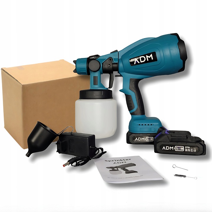 Pistolet Do Malowania Natryskowego Akumulatorowy Agregat 2xBaterie 21V