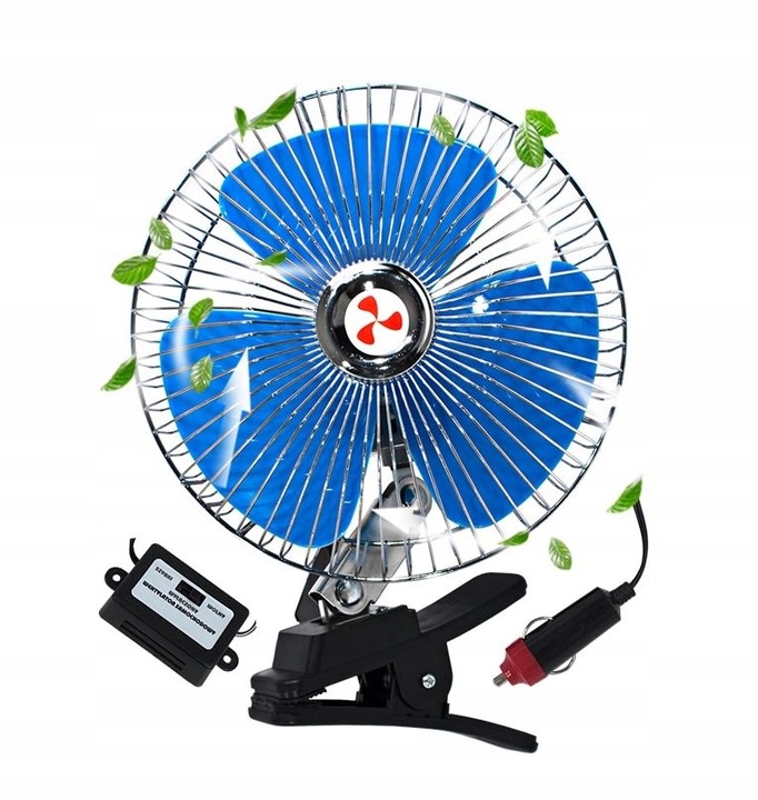 MOCNY WENTYLATOR WIATRAK SAMOCHODOWY 12V DO AUTA NA KRATKĘ KLIPS ŚRUBY