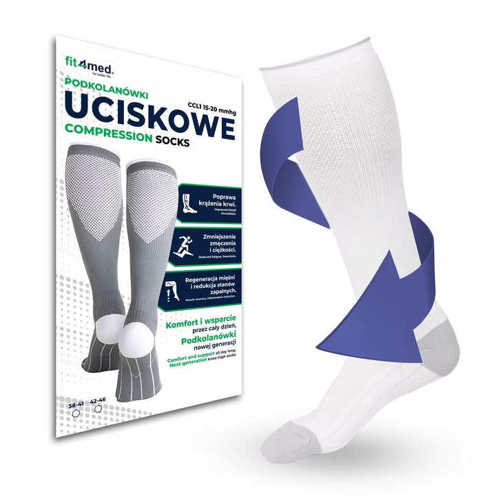 SKARPETY KOMPRESYJNE PODKOLANÓWKI UCISKOWE PRZECIWŻYLAKOWE ŻYLAKI