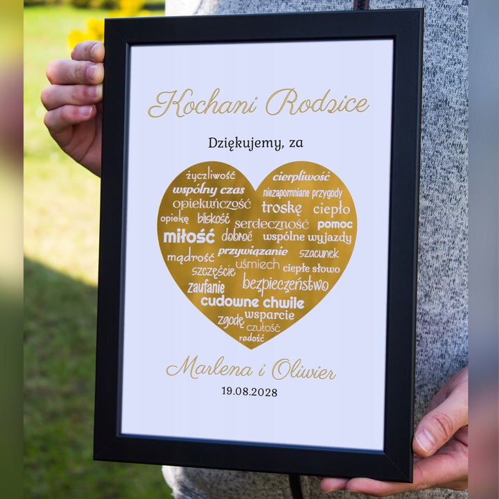 ŚLUBNE PODZIĘKOWANIA DLA RODZICÓW MAMY TATY OBRAZ RAMKA PLAKAT ŚLUB 3D