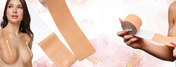 TAŚMA MODELUJĄCA UNOSZĄCA DEKOLT BIUST BOOB TAPE BIUSTONOSZ PUSHUP TAPING