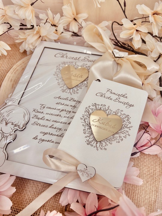 PAMIĄTKA CHRZTU ŚWIĘTEGO Z PERSONALIZACJĄ OBRAZEK + PUDEŁKO NA PIENIĄDZE