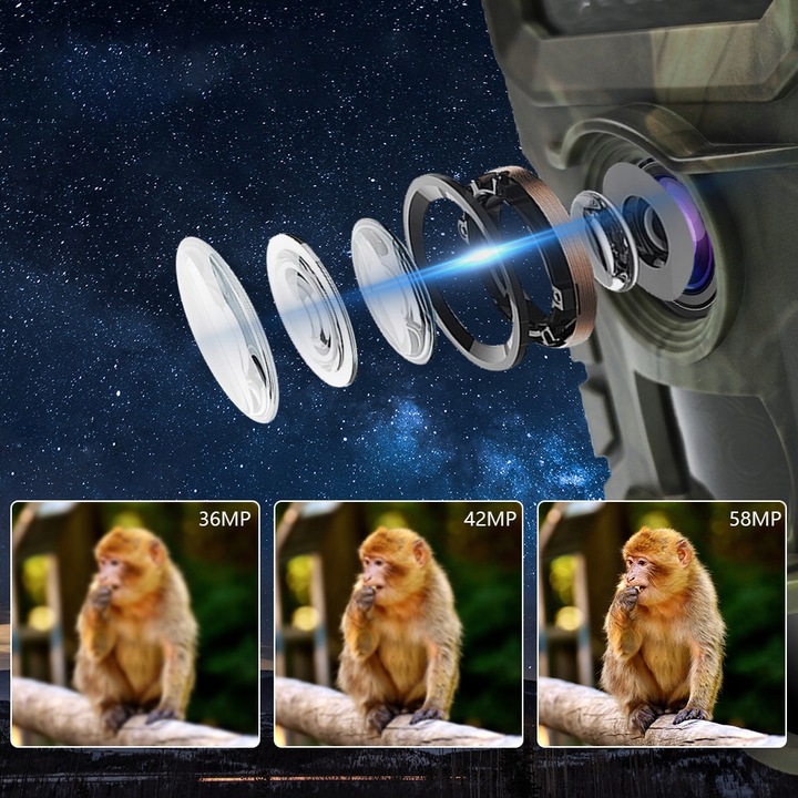 Kamera Leśna Fotopułapka Myśliwska Ip66 Czujnik Ruchu IR Tryb Nocny