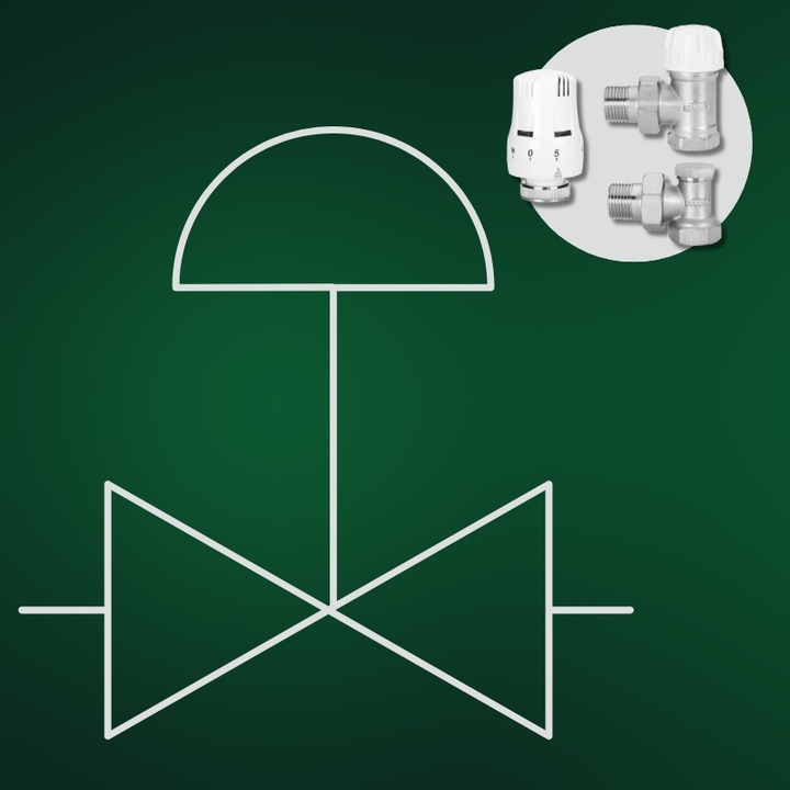 ZESTAW TERMOSTATYCZNY KĄTOWY Z NASTAWĄ WSTĘPNĄ ZAWÓR ZASILAJĄCY POWROTNY