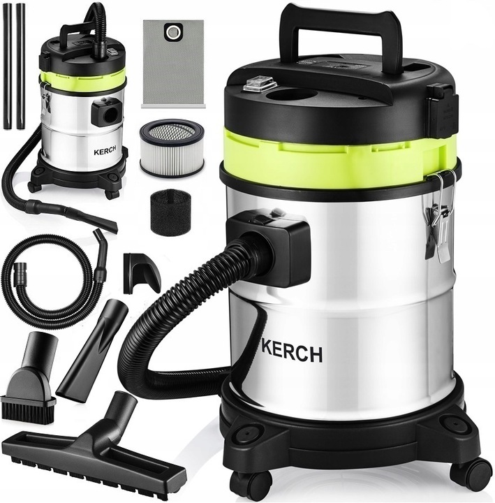 ODKURZACZ PRZEMYSŁOWY BEZWORKOWY MOKRO SUCHO KERCH MERD 3600W GNIAZDO