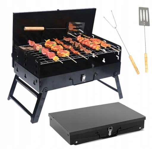 SKŁADANY GRILL WĘGLOWY PRZENOŚNY WALIZKOWY TURYSTY