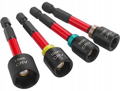 Zestaw nasadek magnetycznych do wkrętów walizka 4 sztuki UDAROWE