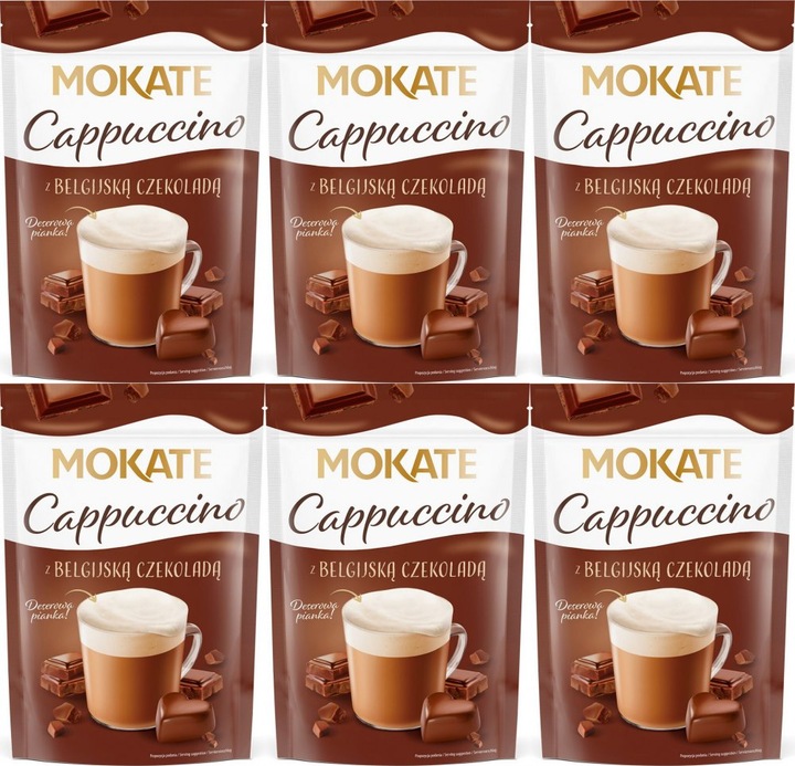 Kawa Cappuccino Belgijska Czekolada Puszysta Pianka Mokate 110g x6