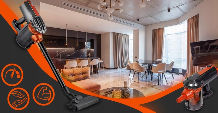 ODKURZACZ PIONOWY RĘCZNY CYKLONOWY BEZWORKOWY MOCNY 650W 5W1 PORĘCZNY